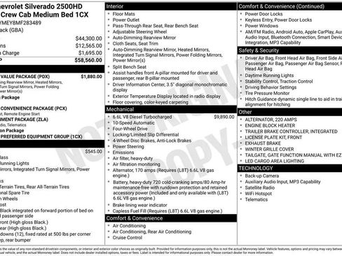 Used 2021 Chevrolet Silverado 2500 Custom w/ Custom Value Package AWD/4WD image 2