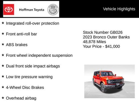 Used 2023 Ford Bronco Outer Banks AWD/4WD image 16
