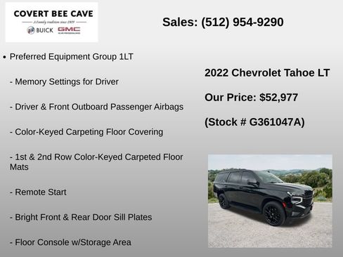 Used 2022 Chevrolet Tahoe LT w/ LT Signature Plus Package AWD/4WD image 6
