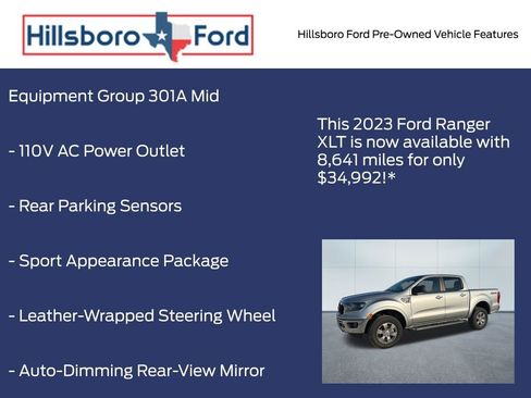 Used 2023 Ford Ranger XLT w/ Equipment Group 301A Mid AWD/4WD image 3