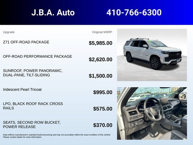 Certified 2023 Chevrolet Tahoe Z71 w/ Z71 Off-Road Package AWD/4WD image 5