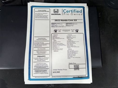 Used 2022 Honda Civic EX image 13