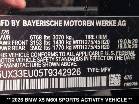 New 2026 BMW X5 M60i AWD/4WD image 21