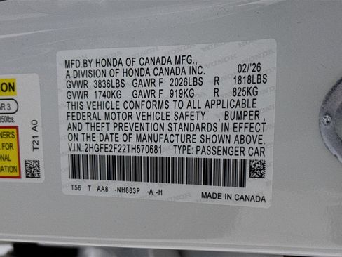 New 2026 Honda Civic LX image 36