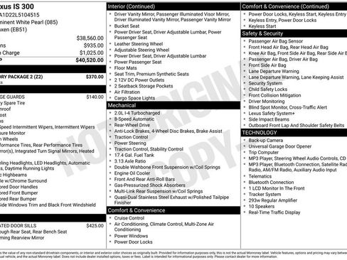 Used 2020 Lexus IS 300 w/ Accessory Package 2 RWD image 8
