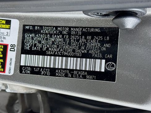 Certified 2021 Lexus ES 300h Ultra Luxury w/ Accessory Package 2 image 34