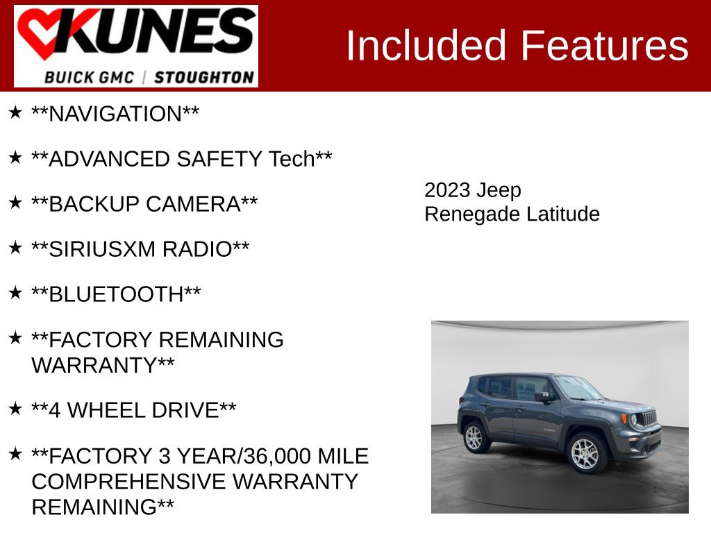 Used 2023 Jeep Renegade Latitude AWD/4WD image 2