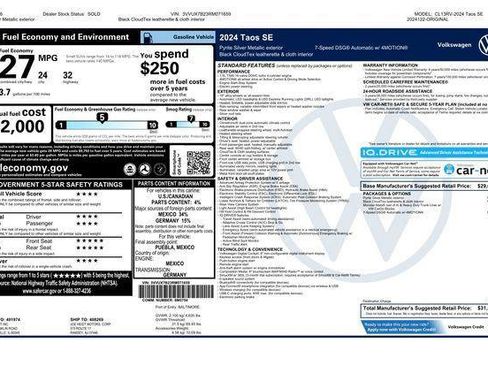 Certified 2024 Volkswagen Taos SE image 47