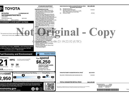 Used 2026 Toyota Supra Premium w/ Driver Assist Package RWD image 4