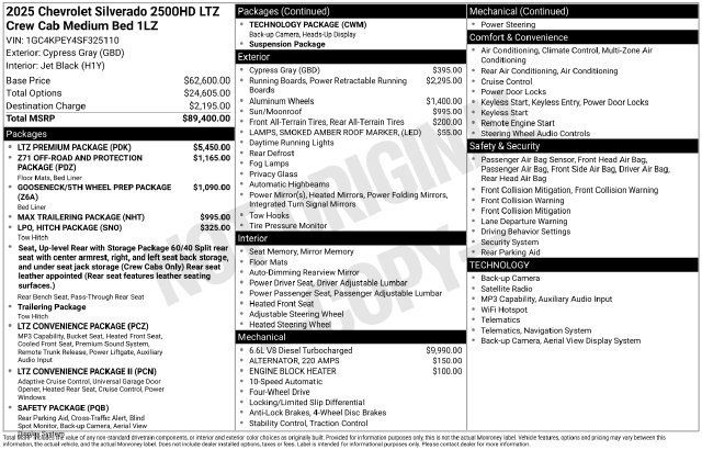 Used 2025 Chevrolet Silverado 2500 LTZ w/ LTZ Premium Package AWD/4WD 360° Tour
