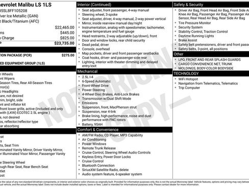 Used 2015 Chevrolet Malibu LS w/ Protection Package FWD image 10