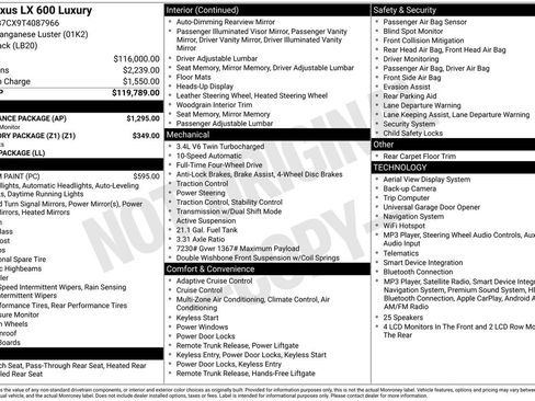 Used 2026 Lexus LX 600 4WD w/ Appearance Package image 31