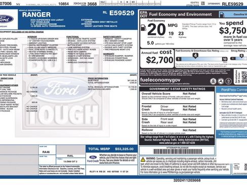 Used 2024 Ford Ranger Lariat w/ FX4 Off-Road Package AWD/4WD image 24