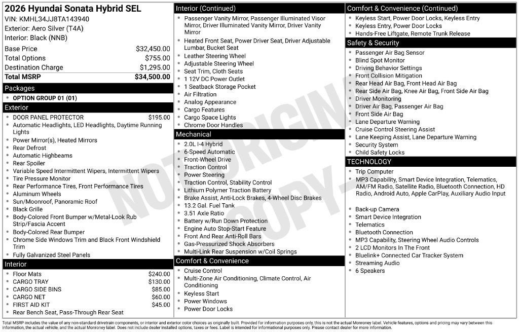Used 2026 Hyundai Sonata SEL FWD image 3