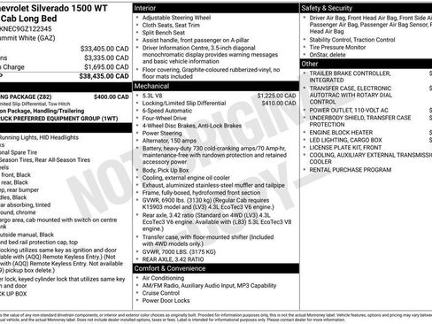 Used 2016 Chevrolet Silverado 1500 W/T w/ Trailering Package AWD/4WD image 19