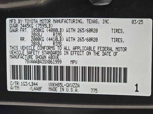 Certified 2025 Toyota Sequoia 1794 Edition AWD/4WD image 33
