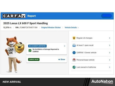 Used 2025 Lexus LX 600 F Sport image 1
