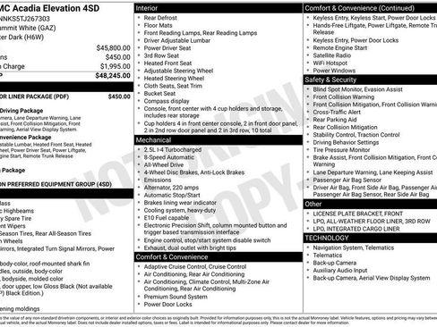 New 2026 GMC Acadia Elevation w/ LPO, Floor Liner Package AWD/4WD image 25