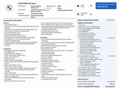 Used 2022 BMW M5 w/ Competition Package