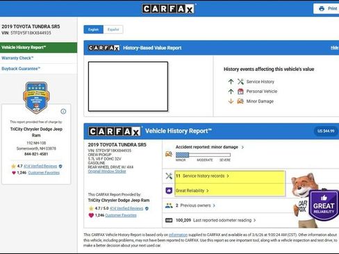 Used 2019 Toyota Tundra SR5 w/ TRD Sport Package image 13
