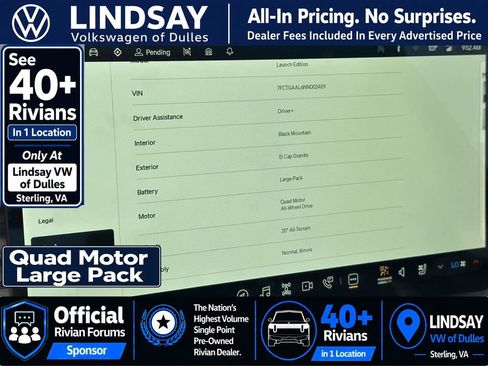 Used 2022 Rivian R1T Launch Edition AWD/4WD image 27