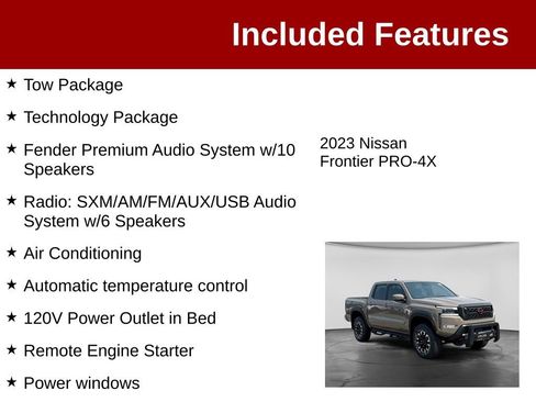 Used 2023 Nissan Frontier PRO-4X w/ Pro Convenience Package AWD/4WD image 4