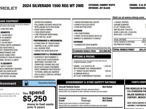 Used 2024 Chevrolet Silverado 1500 W/T w/ WT Fleet Convenience Package image 2