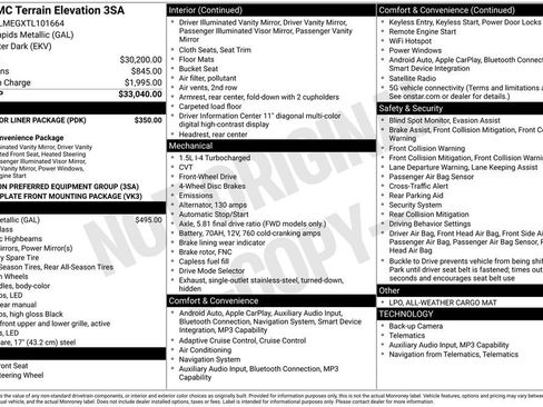 Certified 2026 GMC Terrain Elevation w/ LPO, Floor Liner Package FWD image 33