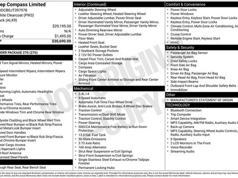 Certified 2018 Jeep Compass Limited AWD/4WD image 37