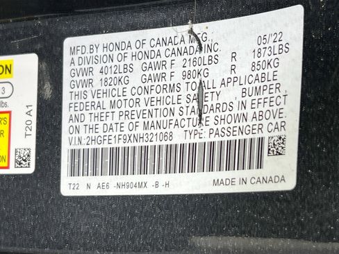 Used 2022 Honda Civic Touring image 32