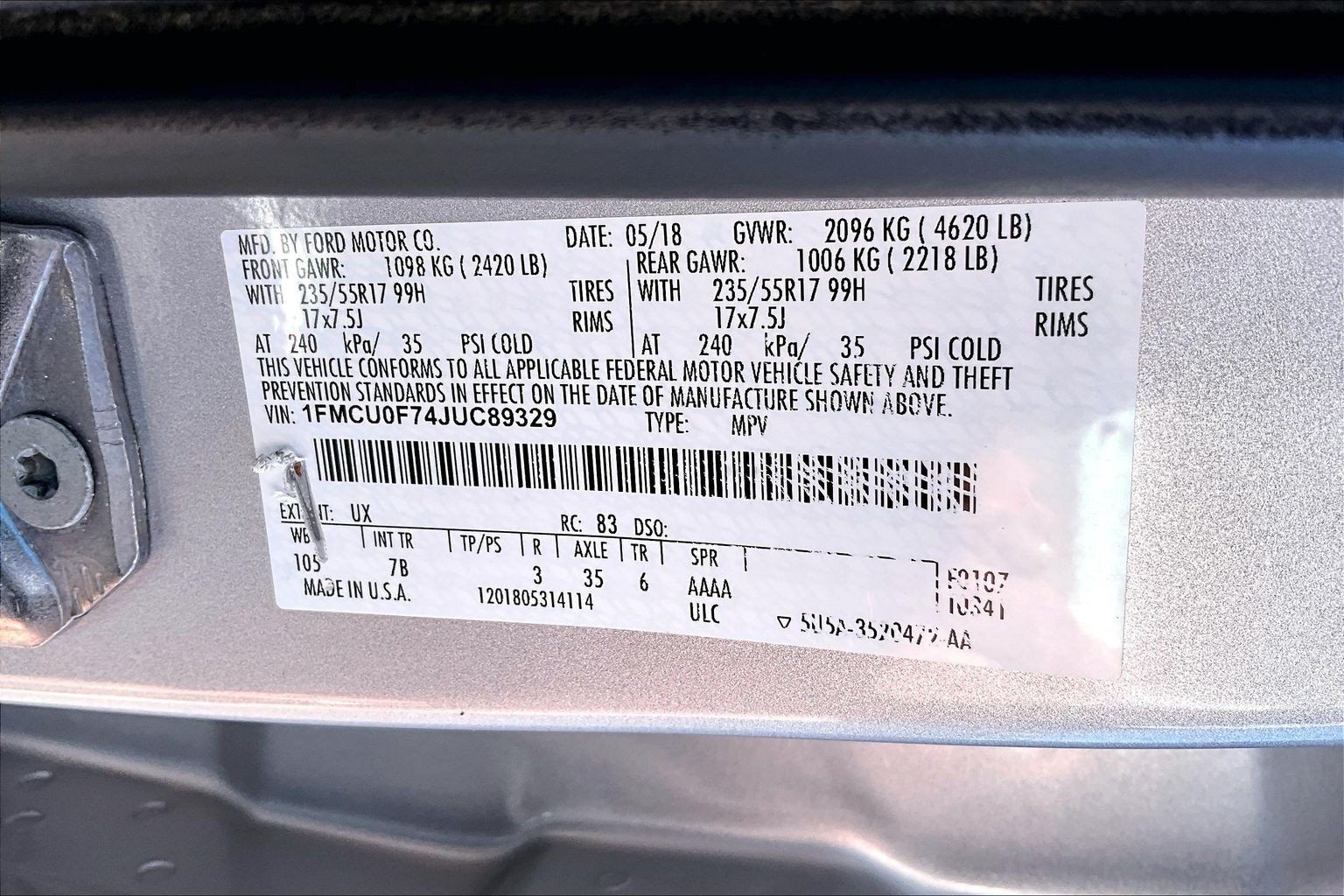 Used 2018 Ford Escape S FWD image 30