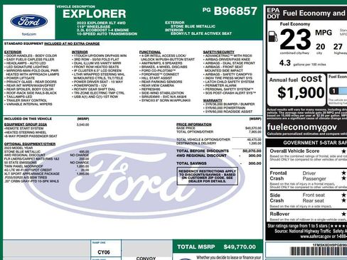Used 2023 Ford Explorer XLT w/ Equipment Group 202A image 2
