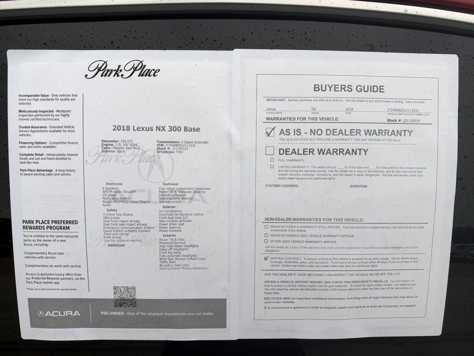 Used 2018 Lexus NX 300 FWD w/ Premium Package image 14