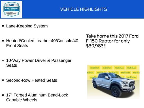 Used 2017 Ford F150 Raptor w/ Equipment Group 802A Luxury AWD/4WD image 20