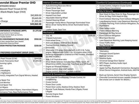 Used 2024 Chevrolet Blazer Premier w/ Driver Confidence II Package FWD image 29