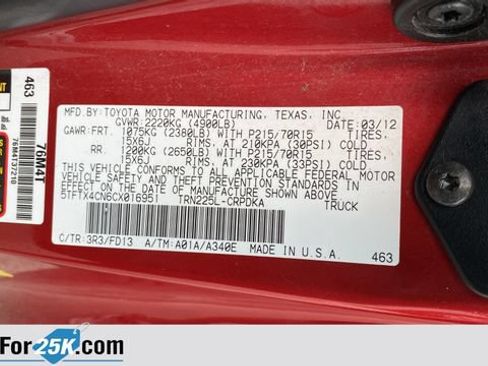 Used 2012 Toyota Tacoma 2WD Access Cab w/ SR5 Pkg image 33
