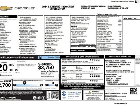 Used 2024 Chevrolet Silverado 1500 Custom w/ LPO, Dark Essentials Package RWD image 5