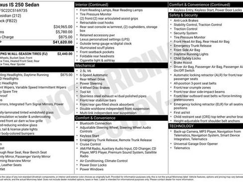 Used 2012 Lexus IS 250 image 2
