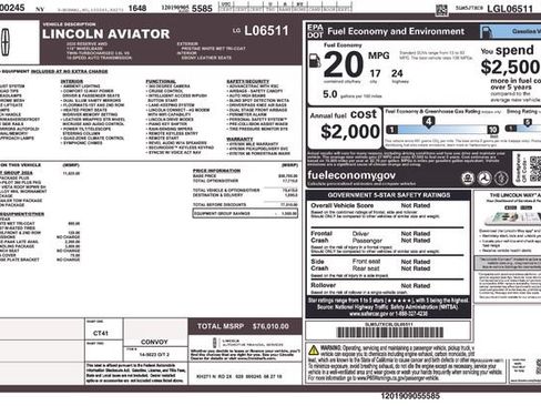 Used 2020 Lincoln Aviator Reserve w/ Equipment Group 202A AWD/4WD image 12