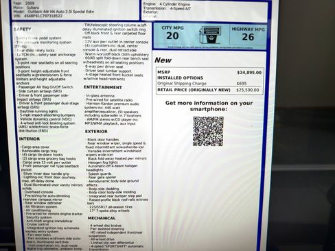 Used 2009 Subaru Outback 2.5i Special Edition image 21