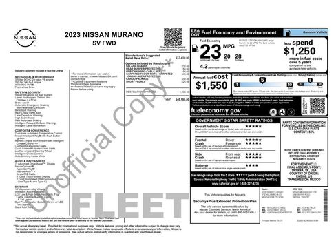 Used 2023 Nissan Murano SV w/ Cargo Package FWD image 10