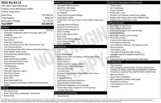 Certified 2025 Kia K4 FWD image 25