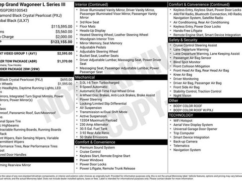 New 2024 Jeep Grand Wagoneer L Series III w/ Rear Seat Video Group 1 image 6