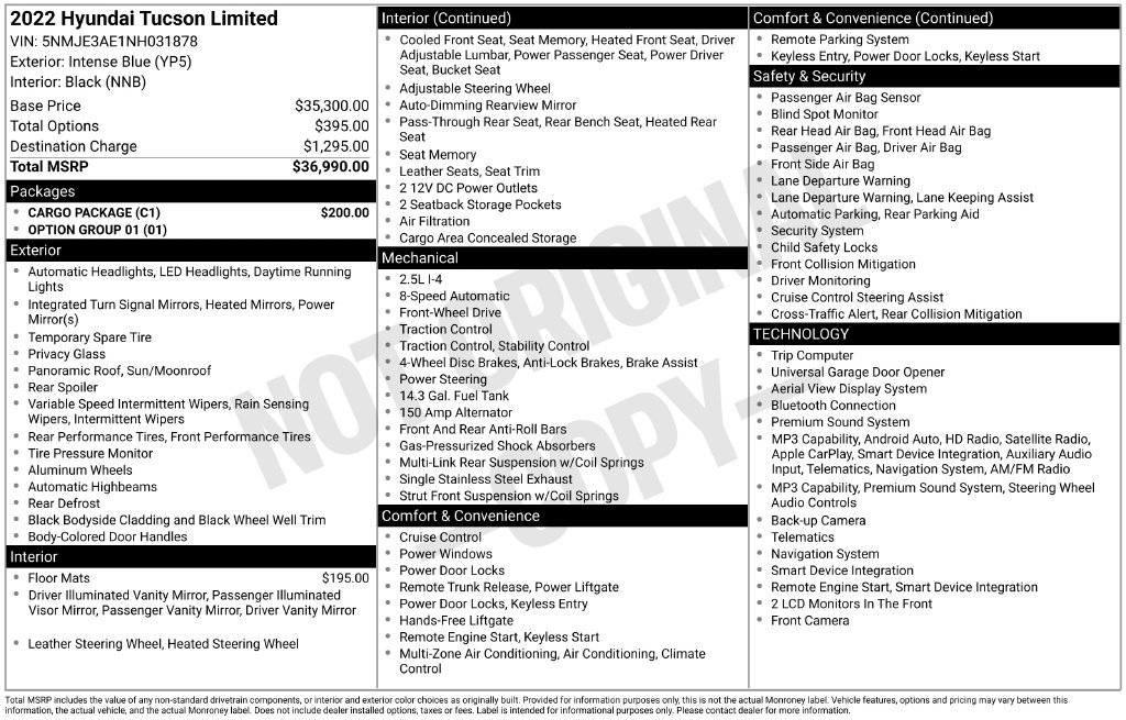 Used 2022 Hyundai Tucson Limited w/ Cargo Package FWD image 4