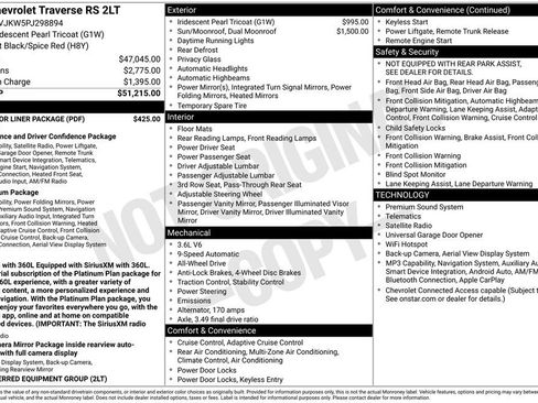 Used 2023 Chevrolet Traverse RS w/ LPO, Floor Liner Package AWD/4WD image 37