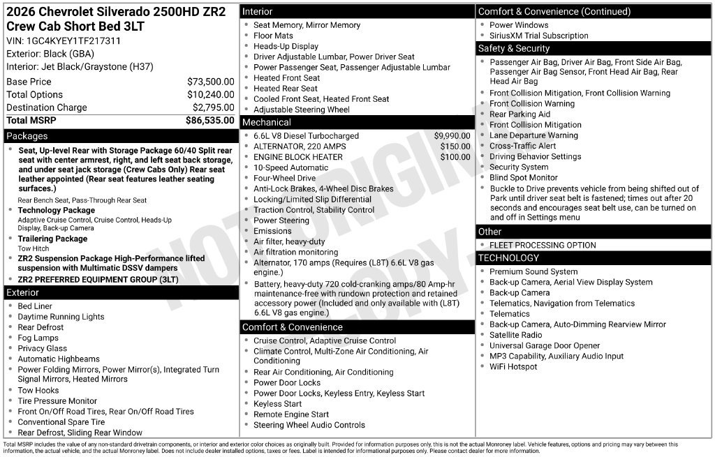Used 2026 Chevrolet Silverado 2500 ZR2 AWD/4WD image 59