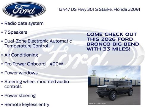 New 2026 Ford Bronco Big Bend AWD/4WD image 25