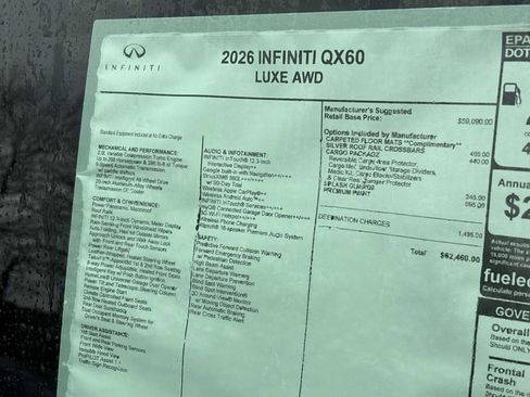 New 2026 INFINITI QX60 Luxe w/ Cargo Package image 20