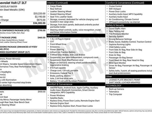 Used 2018 Chevrolet Volt LT w/ LT Driver Confidence Package FWD image 2