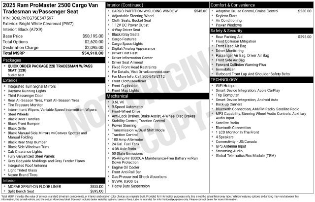 Used 2025 RAM ProMaster 2500 FWD image 6